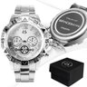 Relógio Aço Inox Prata Masculino Caixa Analógico Original Presente Social Casual - 1