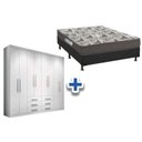 Ver imagem 1 de Cama Box Casal + Colchão D33 Ortobom + Guarda Roupa Master 8.6 Branco
