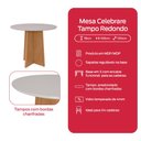 Ver imagem 6 de Conjunto Sala de Jantar Mesa Redonda Celebrare 100cm Tampo Vidro 4 Cad Athenas Linho Bege