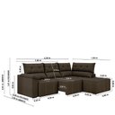Ver imagem 3 de Sofá de Canto Retrátil e Reclinável 4 Lugares Santorini Veludo Luizzi Marrom