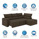 Ver imagem 4 de Sofá de Canto Retrátil e Reclinável 4 Lugares Santorini Veludo Luizzi Marrom