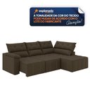 Ver imagem 5 de Sofá de Canto Retrátil e Reclinável 4 Lugares Santorini Veludo Luizzi Marrom