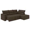 Ver imagem 1 de Sofá de Canto Retrátil e Reclinável 4 Lugares Santorini Veludo Luizzi Marrom