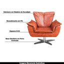 Ver imagem 4 de Poltrona Decorativa Base Giratória Cromada Charger Pu Marrom - Gran Belo