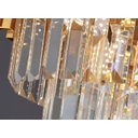 Ver imagem 6 de Luminária Pendente Lustre Retangular Luxuoso Dourado e Cristais Vana Sindora Inl107