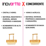 Luminária Pendente Lustre Retangular Luxuoso Dourado e Cristais Vana Sindora Inl107 - 2