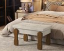 Ver imagem 1 de Puff, Banqueta, Recamier Captone Madri Pés de Madeira 0,97 Cor Bege - Comprar Moveis em Casa