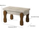 Ver imagem 2 de Puff, Banqueta, Recamier Captone Madri Pés de Madeira 0,97 Cor Bege - Comprar Moveis em Casa