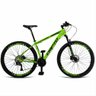 Bicicleta Unisex 21" Aro Aero 29 24v Freios a Disco Suspensão 80mm Guidão Curvo Verde Neon/preto - 1