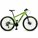Ver imagem 1 de Bicicleta Unisex 21" Aro Aero 29 24v Freios a Disco Suspensão 80mm Guidão Curvo Verde Neon/preto