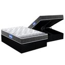 Ver imagem 1 de Cama Box Baú Queen: Colchão Molas Ensacadas Probel D23 Guarda Costas Super Resistente + Base Crc
