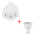 Ver imagem 1 de Kit 4 Spot Sobrepor Teto Beiral Para Lampada Dicroica Branco Direcionável + 4 Lâmpadas Cor:Branco - 