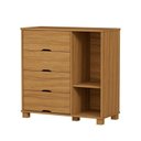 Ver imagem 4 de Cômoda para Quarto 4 Gavetas e 1 Porta MDF Clara Marrom/Nature