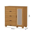 Ver imagem 3 de Cômoda para Quarto 4 Gavetas e 1 Porta MDF Clara Marrom/Nature