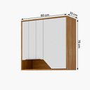 Ver imagem 4 de Armário Aéreo Celeste 80 Cm com 2 Portas Cinamomo/branco