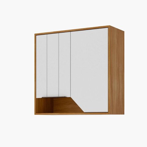 Armário Aéreo Celeste 80 Cm com 2 Portas Cinamomo/branco