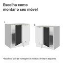 Ver imagem 4 de Balcão de Canto 1 Porta (sem Tampo) Branco/preto Lux Madesa Branco/preto