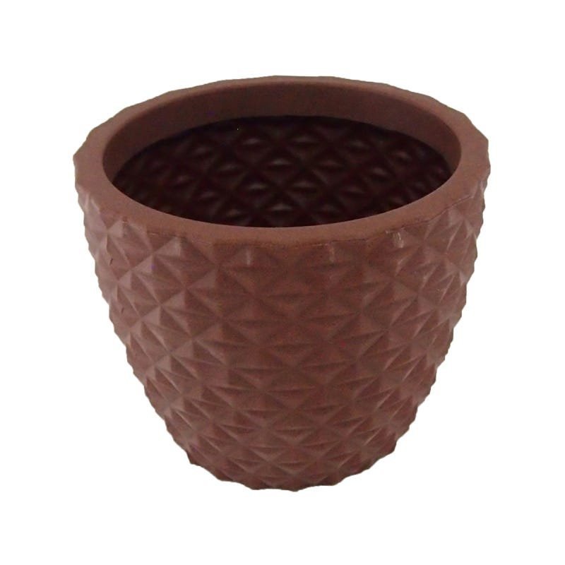 Vaso Plastico Redondo Cone 3d 50x33x42 Marrom - 2