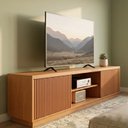 Ver imagem 1 de Rack para TV até 85 Polegadas 100% MDF com 2 Portas Ripadas 220x53,5x36,5cm