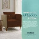 Ver imagem 7 de Kit 2 Poltronas Aviv para Sala Escritório Recepção Linho Premium Easy Clean Corino Premium Luxo