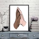 Ver imagem 2 de Quadro Decorativo Mão E Pata 33x24cm - com vidro:Madeira branca