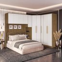 Ver imagem 1 de Quarto Modulado Kappesberg Adapt Nogueira/Branco 7 Peças 296cm x 210cm