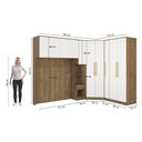 Ver imagem 4 de Quarto Modulado Kappesberg Adapt Nogueira/Branco 7 Peças 296cm x 210cm