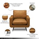 Ver imagem 3 de Kit 2 Poltronas Decorativas Paloma Sala de Estar Pés em Aço Couro Caramelo Manchado G88 - Gran Belo