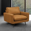 Ver imagem 2 de Kit 2 Poltronas Decorativas Paloma Sala de Estar Pés em Aço Couro Caramelo Manchado G88 - Gran Belo