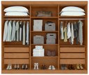 Ver imagem 6 de Guarda-roupas Casal Bertha 6 Portas 6 Gavetas sem Espelho com Pés- Lopas Amendoa Clean/off White