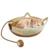 Cama Gato Pet Cestinho Caminho Ninho Felino Arranhador Rasqueador Confortavel Animais Estimaçao Dome - 1