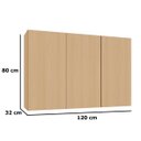 Ver imagem 4 de Kit Armário Aéreo e Balcão de Pia 100% MDF 120 cm Lótus Carvalho