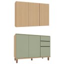 Ver imagem 1 de Kit Armário Aéreo e Balcão de Pia 100% MDF 120 cm Lótus Carvalho