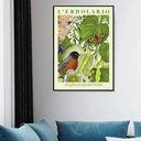 Ver imagem 1 de Quadro Decorativo William Morris Lerbolario Verde - 70x50cm:moldura Preta