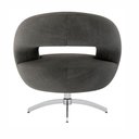 Ver imagem 5 de Kit 2 Poltronas Decorativas com Base Giratória em Alumínio Veludo Cinza Rigel Larbelle