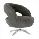 Ver imagem 3 de Kit 2 Poltronas Decorativas com Base Giratória em Alumínio Veludo Cinza Rigel Larbelle