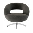 Ver imagem 4 de Kit 2 Poltronas Decorativas com Base Giratória em Alumínio Veludo Cinza Rigel Larbelle