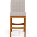 Ver imagem 6 de Kit 03 Banquetas Baixa Para Cozinha Bancada Bar Sala Jantar Fixa Mila L02 Linho Bege - Lyam Decor