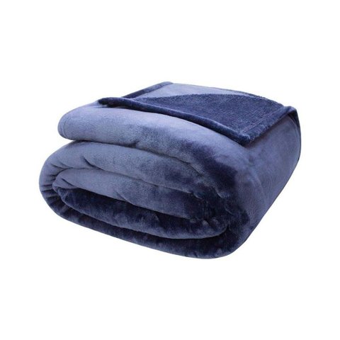 Cobertor Queen Neo Velour - Camesa Marinho