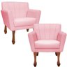 Kit 2 Poltrona Confortável Para Salão De Beleza Rosa Claro - 1