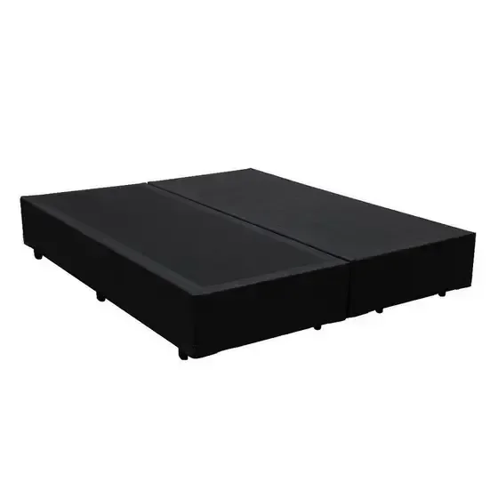 Cama Box Casal Bipartido Principe Das Camas Sintético Preto 138x188x40