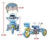 Triciclo Motoca Infantil Passeio com Empurrador Pedal Luz Som Capota Importway BW-003 - AZUL - 2