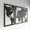 Quadro Decoração Vazado Mapa Mundi Mdf 6mm Branco 130x80 Cm - 4