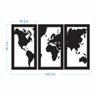 Quadro Decoração Vazado Mapa Mundi Mdf 6mm Branco 130x80 Cm - 3