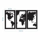 Ver imagem 3 de Quadro Decoração Vazado Mapa Mundi Mdf 6mm Branco 130x80 Cm
