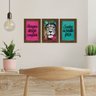 Kit 3 Quadros para Decoração Leão Colorido Frases Sala - 2