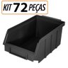 Kit Com 72 Gaveteiros de Plástico Organizador Bin Nº 4 - Preto CaixaPlast - 2