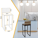 Ver imagem 2 de Kit 4 Banquetas Quadrada Junco Cappuccino para Balcão Ilha Cozinha Área Gourmet Bancada Piscina Bar