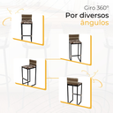 Ver imagem 5 de Kit 4 Banquetas Quadrada Junco Cappuccino para Balcão Ilha Cozinha Área Gourmet Bancada Piscina Bar