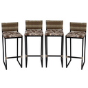 Ver imagem 1 de Kit 4 Banquetas Quadrada Junco Cappuccino para Balcão Ilha Cozinha Área Gourmet Bancada Piscina Bar
